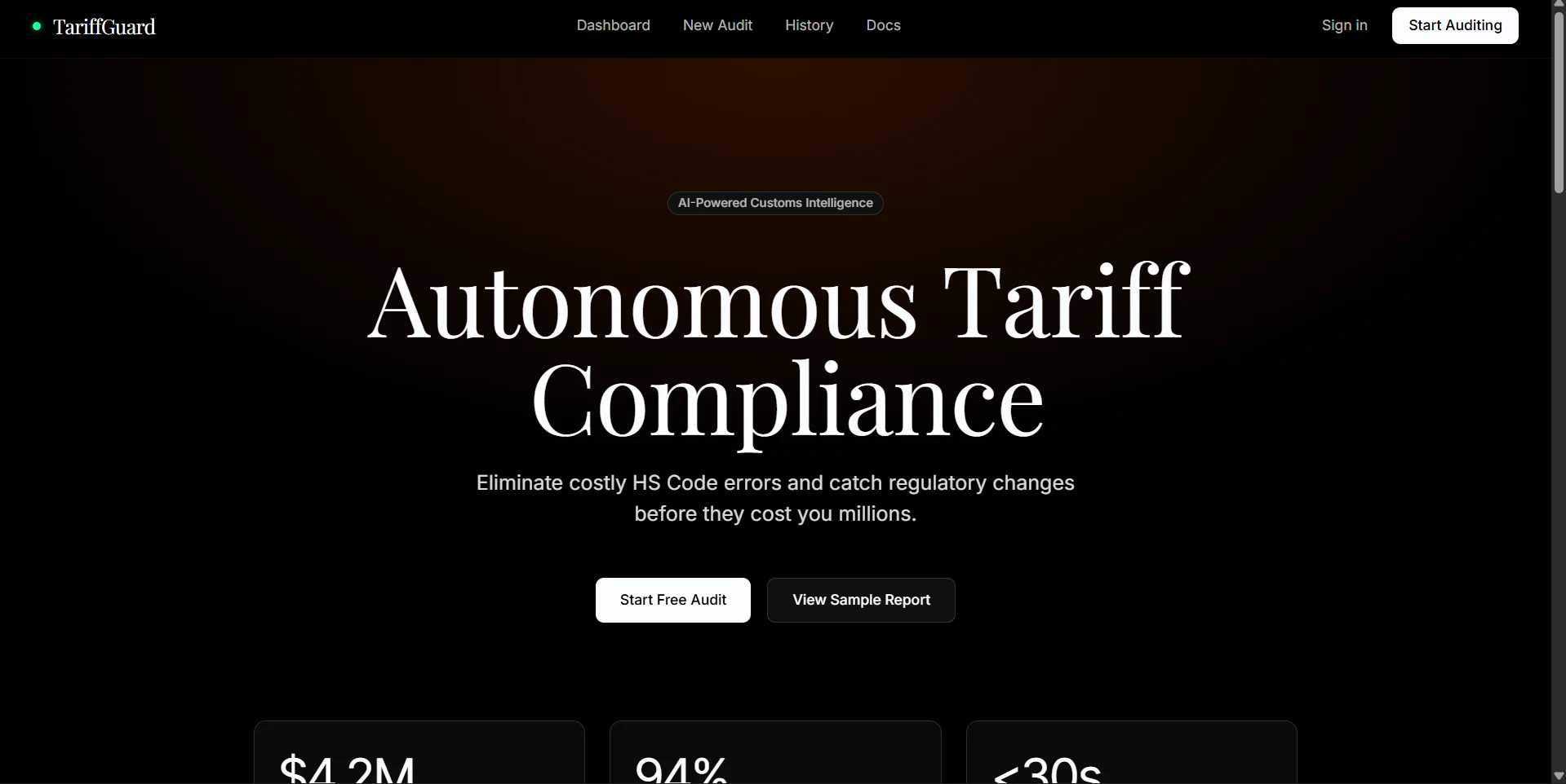 TariffGuard AI — Import Duty & Customs Compliance Audit Engine